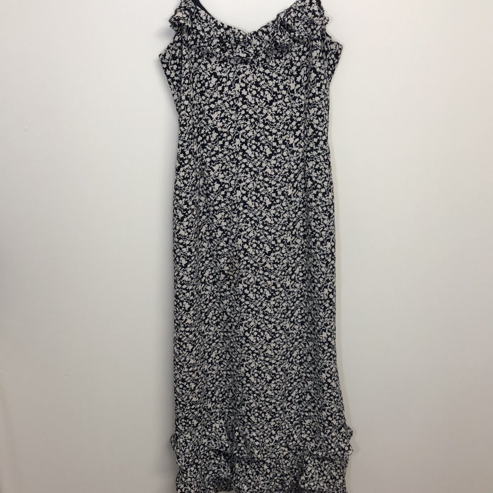 Urban Outfitters Angelica Floral Ruffle Midi Dress Black Cream Size Medium - Picture 4 of 12
